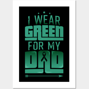 I wear green For my Dad Father Gift Posters and Art